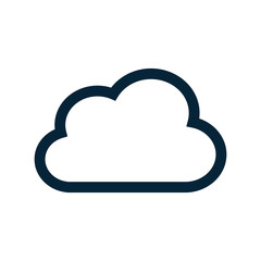 Cloud icon in flat style on white background. Vector illustration
