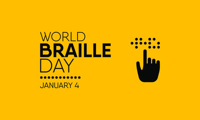 Vector illustration on the theme of World Braille Day on January 4th. - obrazy, fototapety, plakaty