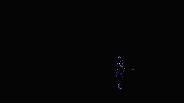 Dancer in LED costume on stage