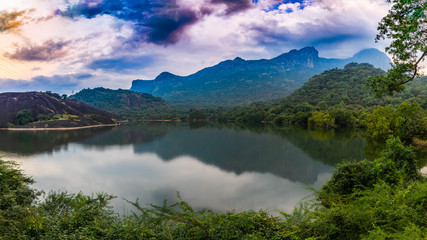 Panoramic view of Aliyar Reservoir Tamilnadu India.