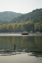 West Lake Hangzhou with boat