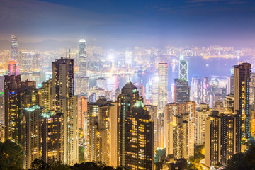 Fototapeta na wymiar Hong Kong Skyline at night. China