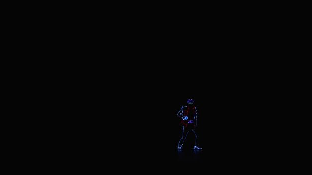Dancer in LED costume on stage