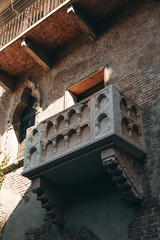 Balcony of Romeo and Juliet in Verona in Italy. One of the famous city attractions.