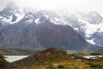 The Torres del Paine mountains in autumn, Torres del Paine National Park, Chile