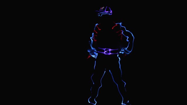 Dancer in LED costume on stage