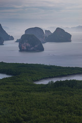 Samed Nangshe Overlook in the early moring