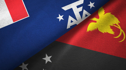 French Southern and Antarctic Lands and Papua New Guinea two flags
