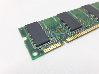 RAM Memory SD Technology Engineering Module for PC Desktop Laptop in White Isolated Background