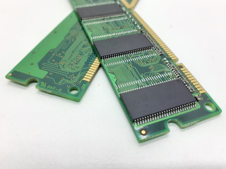 RAM Memory SD Technology Engineering Module for PC Desktop Laptop in White Isolated Background