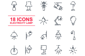Lights, bulb, lamp set icon template color editable. lamps pack symbol vector sign isolated on white background icons vector illustration for graphic and web design.