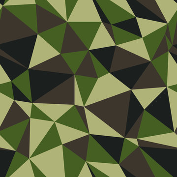 Camouflage polygonal seamless pattern. Vector background.