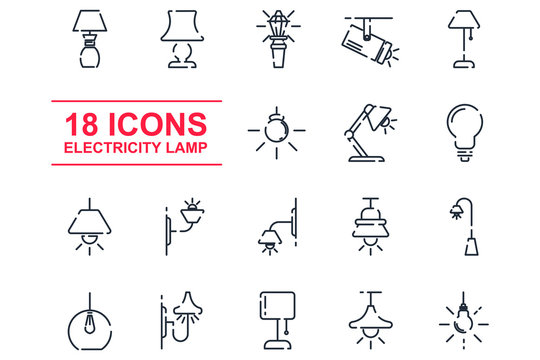 Lights, bulb, lamp set icon template color editable. lamps pack symbol vector sign isolated on white background icons vector illustration for graphic and web design.