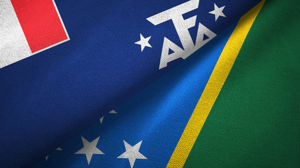 Fototapeta premium French Southern and Antarctic Lands and Solomon Islands two flags