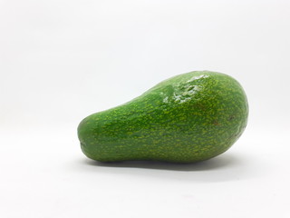 Organic Healthy Natural Green Avocado Fruits in White Isolated Background