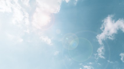 Beautiful white soft fluffy cirrocumulus clouds on a blue sky background,16:9 panoramic format