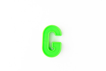 Isolated colorful letter over white background