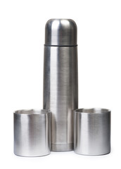 Steel thermos with mug