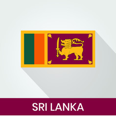 Flag of The Sri Lanka With Shadow
