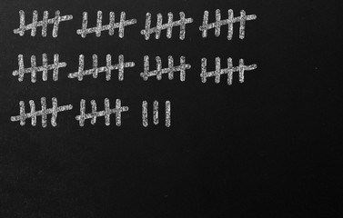 Obraz premium tally list on a blackboard