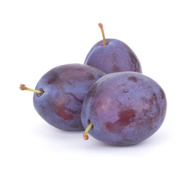 Plums isolated on White Background, closeup