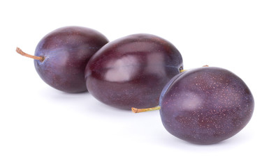 Plums isolated on White Background, closeup