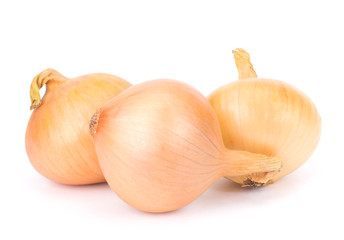 Fresh onion bulb isolated on white background