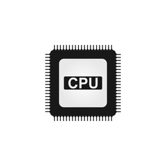 Computer Chips and Electronic Circuit icons, isolated on white background.