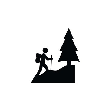 Hiking vector icons, illustration isolated sign symbol