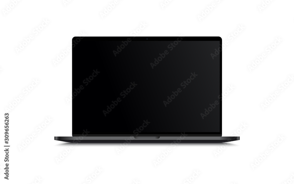 Fototapete blank screen lcd monitor space grey macbook pro style computer mockup. realistic illustration isolat