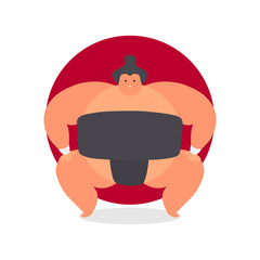 Fototapeta premium Sumo. Sumo wrestler flat character isolated on white.