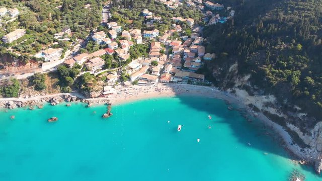Flight over Agios Nikitas beach in Greek island Lefkada