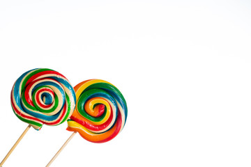colorful lollipop on white background