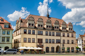 naumburg, deutschland - altes renaissance rathaus in der altstadt
