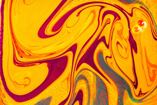 Ebru art. Colored acrylic paint on the water