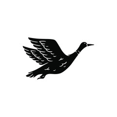 Flying duck silhouette. Vector EPS 10