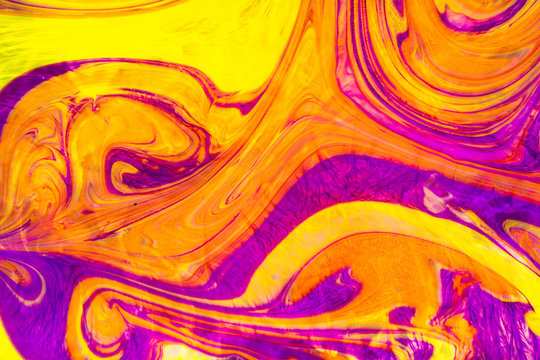 Ebru art. Colored acrylic paint on the water