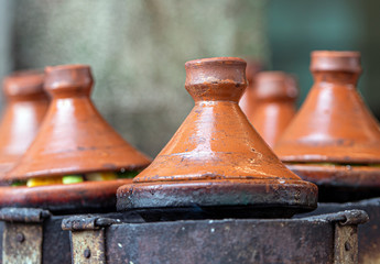 Real Tagine in Street in Morocco, Moroccan Tagine or Tajin	