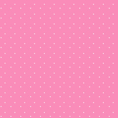 Seamless pink color lilac light retro vector pattern with small white round dots.