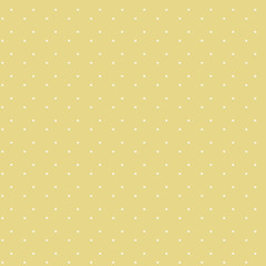 Seamless yellow golden light vector retro pattern with small white round dots.