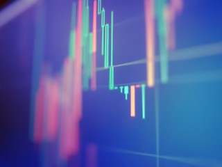 Candle stick graph chart of stock market investment trading