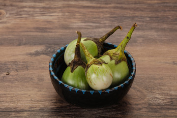 Asian green eggplant - ready for cooking