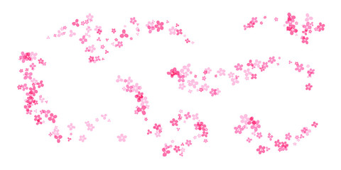 Cherry blossom decorations. Simplistic floral ornate design elements.