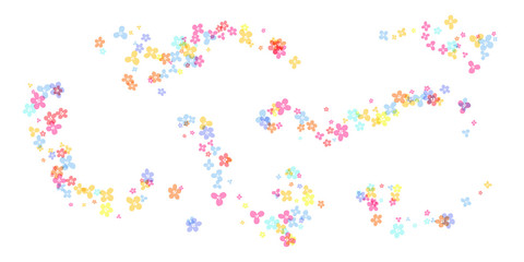 Cherry blossom decorations. Simplistic floral ornate design elements.