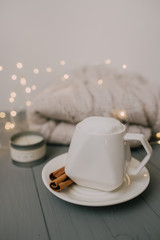 cup of coffee with cinnamon