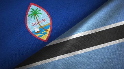 Guam and Botswana two flags textile cloth, fabric texture