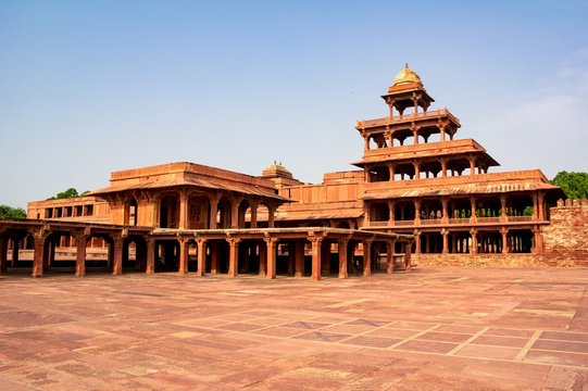 Panch Mahal (Five Level Palace) monument in Fatehpur Sikri located in Uttar Pradesh, India