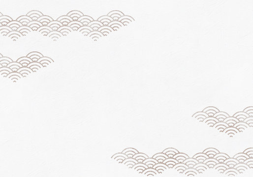 背景：青海波 波 海 伝統 模様 和風 和柄 図案 壁紙 素材 テクスチャー 茶 ブラウン