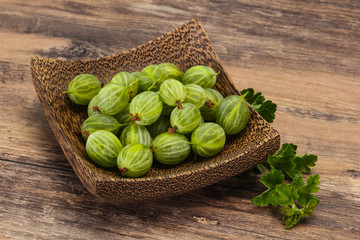 Fresh ripe green sweet gooseberry