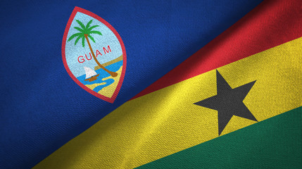 Guam and Ghana two flags textile cloth, fabric texture